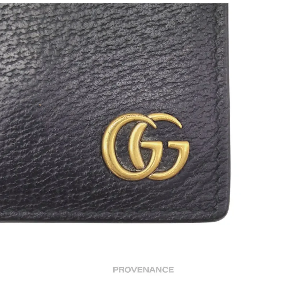 🔴 Gucci GG Marmont Bifold Wallet - Black Leather